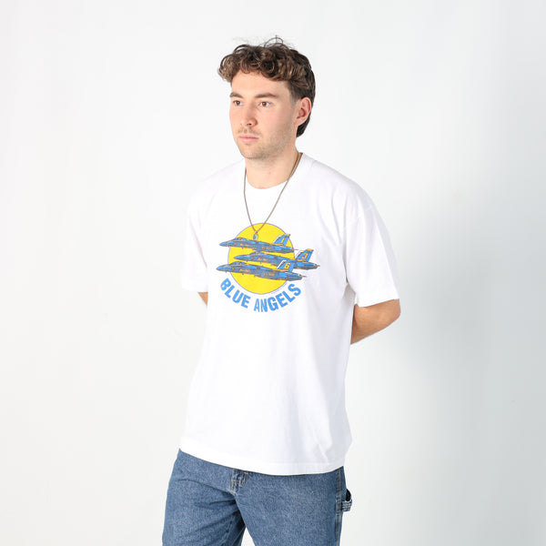White 90s Blue Angels T-Shirt (XL)